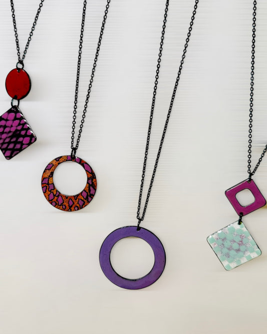 Purple, Eggshell & White Necklace