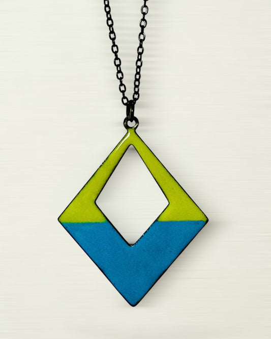 Lime & Teal Diamond Necklace