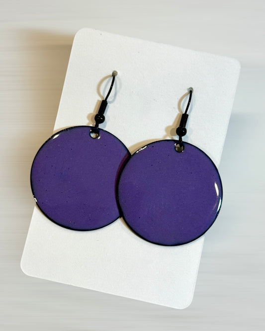 Purple Circle Earrings
