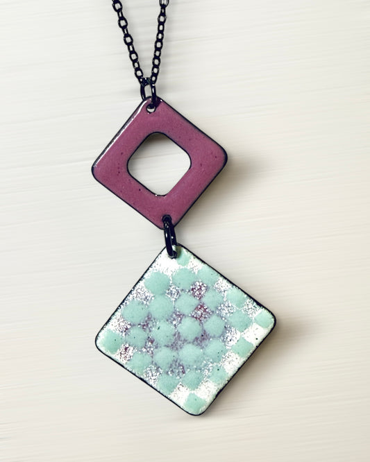Purple, Eggshell & White Necklace