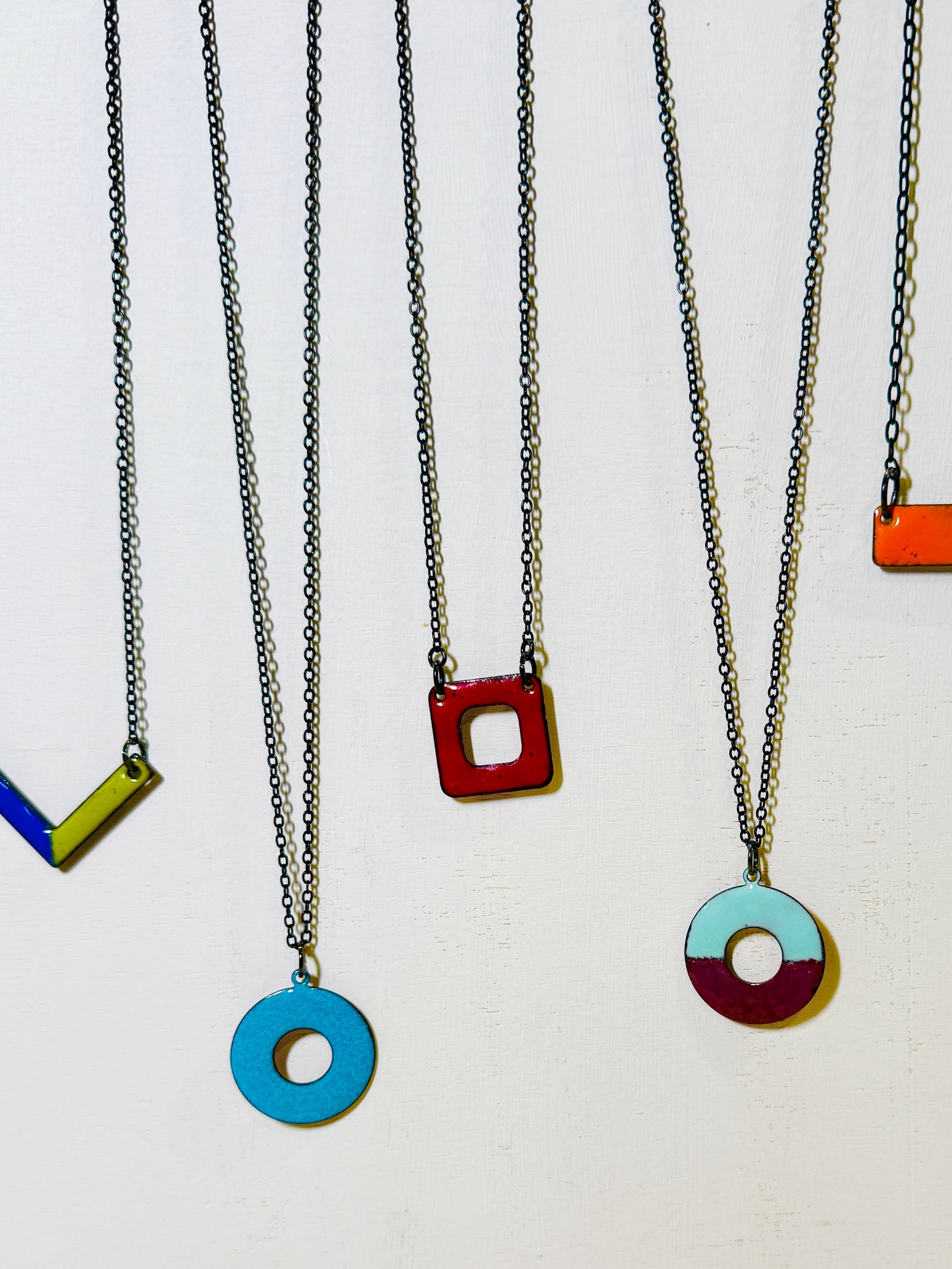 Teal Textured Ring Necklace